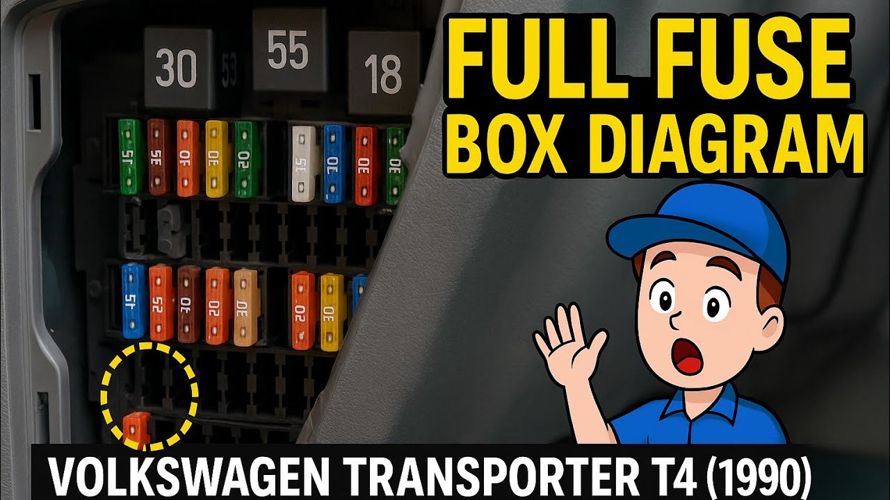 Volkswagen Transporter T4 (1990-2004) Full Fuse Box Diagram with ...