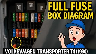 Volkswagen Transporter T4 (1990-2004) Full Fuse Box Diagram with location Details
