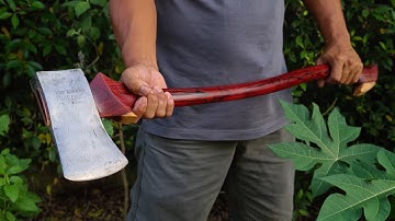 Making a Gorgeous Axe Handle From Rosewood [ True Temper Flint Edge Kelly works ] Woodworking