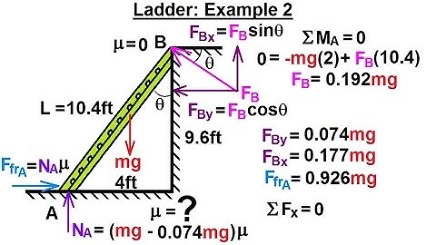 Mechanical Engineering: Ch 11: Friction (17 of 47) Ladder: Example 2 of 4