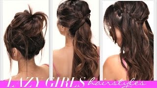 ★4 EASY Lazy Girls BACK-TO-SCHOOL HAIRSTYLES | CUTE HAIRSTYLE | BRAIDS + MESSY BUN