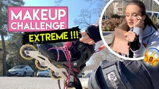 Makeup Challenge - Doing my make up whilst rollerskating - EXTREME CHALLENGES | PEACHY