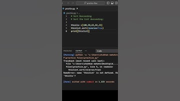 Sort descending | #python #coding #learnpython #pythonforbeginners #python3 #pythontutorial