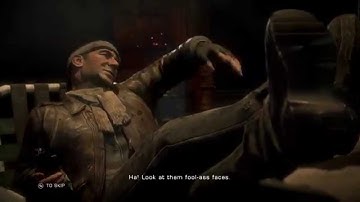 Gears of War Ultimate Edition - Act II Lethal Dusk: Checkpoint Drunk Guy "Fool Ass Faces" Cutscene