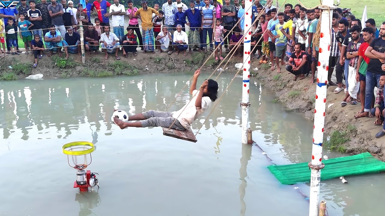 Who has the skills to complete the ultimate swing and throw challenge? #mrbeast #challenge #comedy