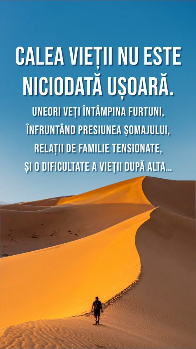 Calea vieții nu este niciodată ușoară. Uneori veți întâmpina furtuni, înfruntând presiunea șomajului, relații de familie tensionate, și o dificultate a vieții după alta…