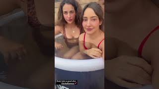 Sizzling Monsoon Bonding Neha And Aisha Sharma Beat The Heat With An Icecold Bath