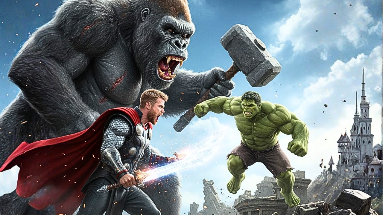 King Kong vs Thor, Hulk Supports King Kong | Epic Battle Full Movie in 4K Ultra HD!