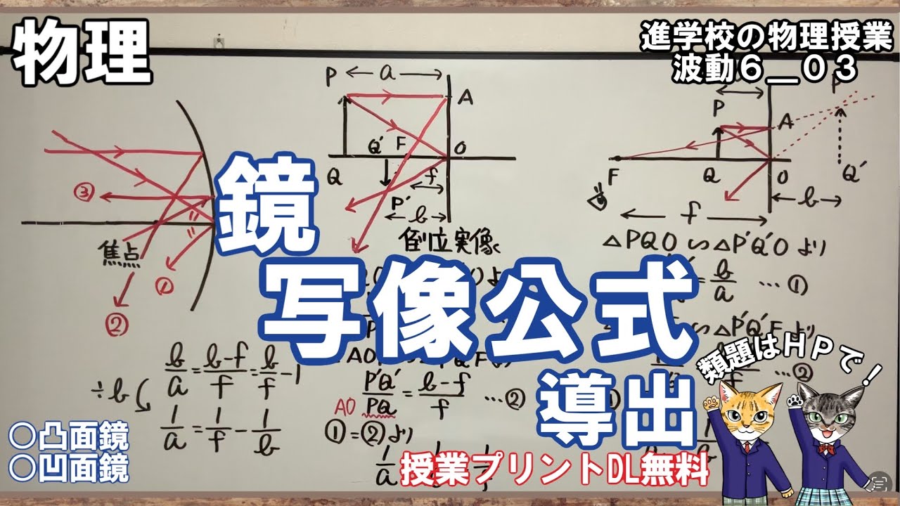 【波動6_03】凸面鏡と凹面鏡の写像公式の導出 - YouTube