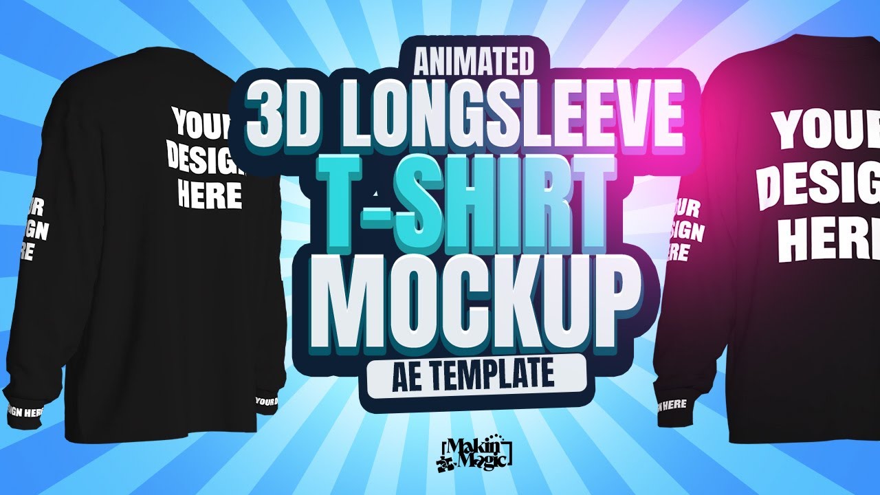 Customize 3D Oversized Long Sleeve T-shirt Mockup in After Effects