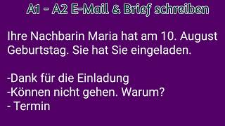 Goethe Zertifikat A1 A2 E-Mail & Brief schreiben | E-Mail - Letter writing | Video -9