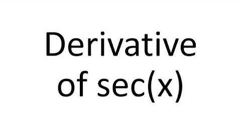 Derivative of secant function from first principle | Differential Calculus |
