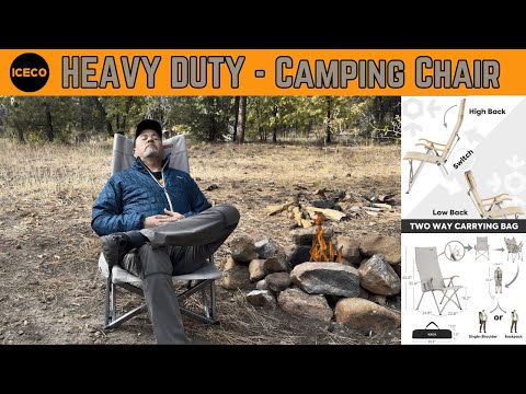 ICECO Heavy Duty High Back Camping Chair - This Could be Your Everything Chair