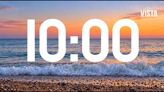 10 Minute Ocean Timer | Sunset Waves & Relaxing Piano