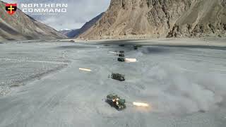 Indian Army's Northern Command conducted live firing drills of Pinaka & Grad MLRS in Eastern Ladakh Resimi