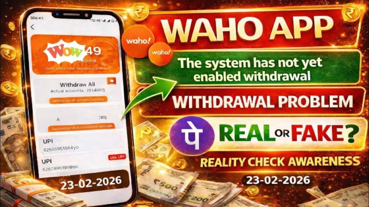 The System Has Not Yet Enabled Withdrawal || Waho App Withdrawal Problem || Waho App New Update