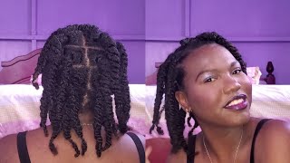 Chunky Twists | Y2K Inspired | Rubber Band Chunky Twist on Natural Hair