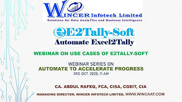 Automate Import to Tally From MS Excel using E2Tally Soft (Recorded on 3rd Oct. 2020)