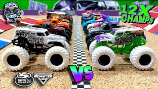 Toy Diecast Monster Truck Racing Tournament | Round #22 | Spin Master MONSTER JAM Series #8 🆚 #20