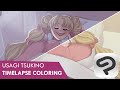  timelapse coloring  usagi tsukino clip studio paint pro