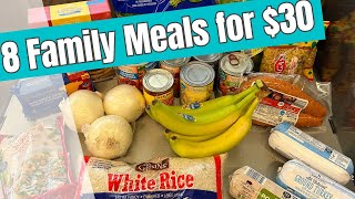8 Family Meals for $30 | Healthy, Quick, and EASY Recipes | Budget Friendly Meal Plan | Frugal Food
