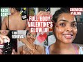 I did GLOW UP Routine for Valentine's Day| back acne, Body Tan removal, chemical peel, DIY hair mask