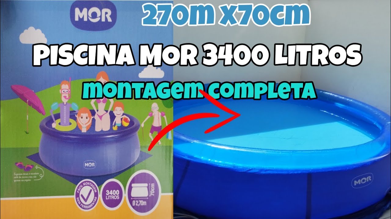 PISCINA MOR 3400 LITROS RESENHA COMPLETA  COMO MONTAR? QUANTO PAGUEI?