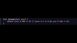 Algorithms in C++ - Leap Year (One Line of Code)