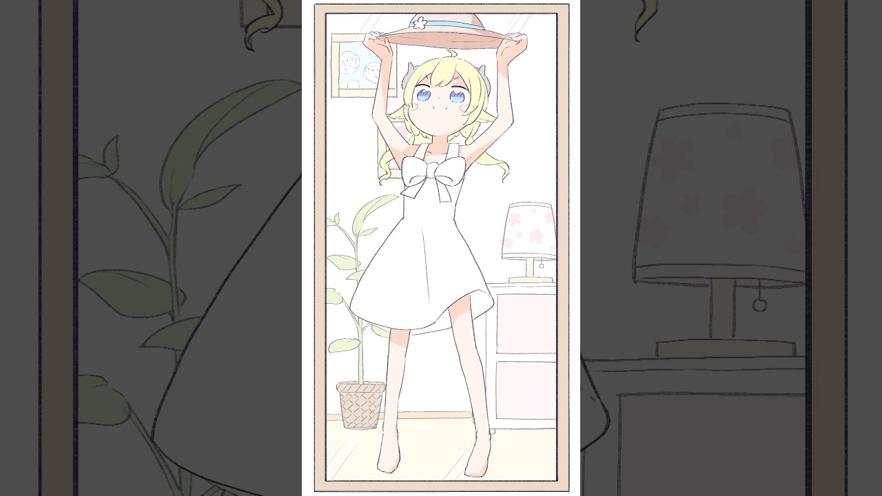 【手描きアニメ】わためとおめかし #shorts