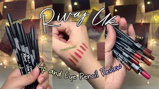 BEST AFFORDABLE LIP LINERS IN PAKISTAN | Rivaj UK Lip and Eye Pencil Swatches