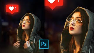 Glowing Social Media Icon  Photoshop Manipulation  Tutorial dark Tone Effect