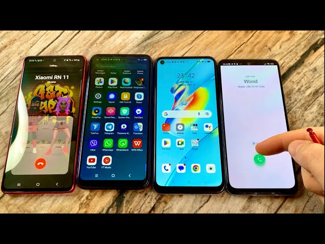 Samsung S10 Note vs OPPO A54 vs Xiaomi Redmi Note 11 vs Blackview A90 Incoming call Real time class=