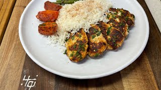 کتلت مرغ با گوجه و کته به همراه نواب - chicken cutlet with rice and tomatoe by navab