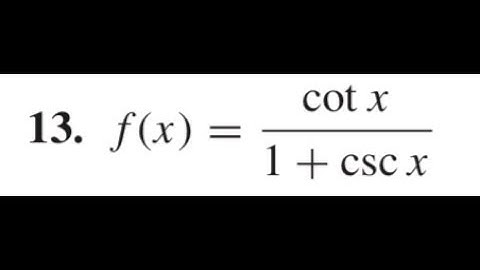 Find the derivative of f(x) = cot x / (1 + csc x)