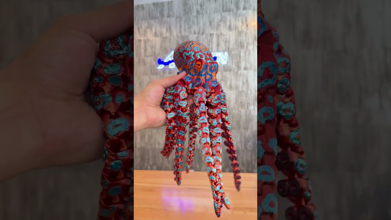 Meet the Dazzling Articulated Octopus! 🐙✨ | Crafted with Amolen Silk Shiny Gradient PLA