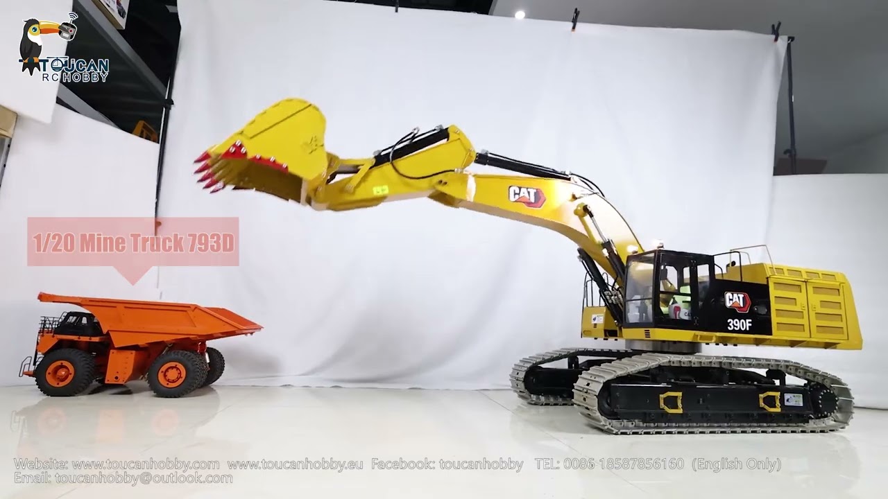 The display video of LESU 1/8 390F metal hydraulic excavator in