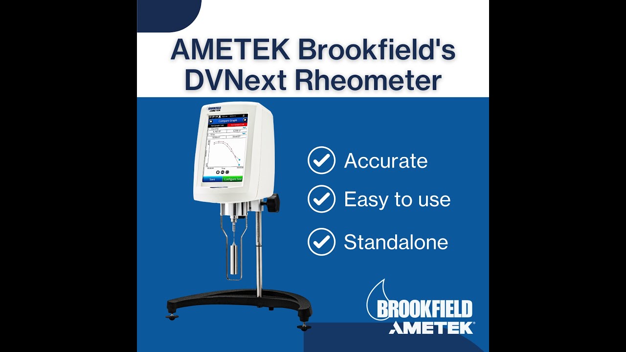 DVNext Rheometer by AMETEK Brookfield - YouTube