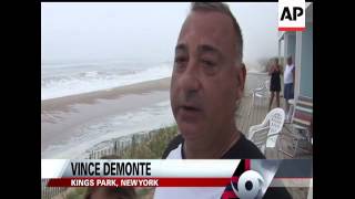 Residents and tourists in Montauk, New York, ventured out to the beach Saturday morning to get a gli