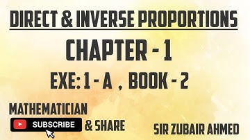 Math 4024 | Direct & Inverse Proportions | O level | Syllabus D | Chapter - 1 | Exe: 1 - A | Book  2