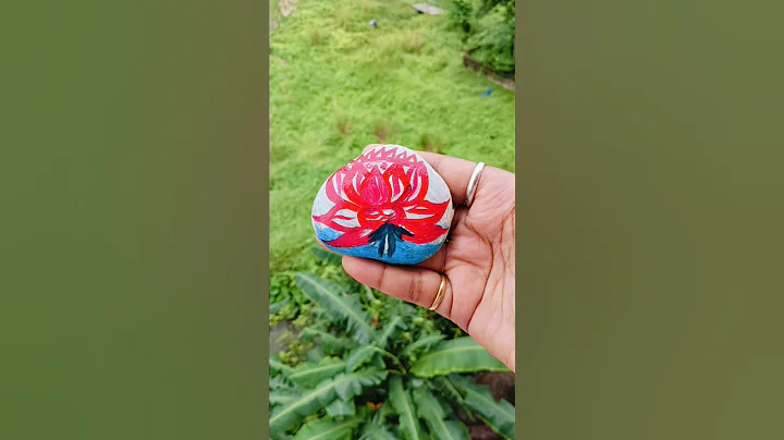 Beautiful Lotus Painting on Stone🪷#art #drawing #painting #diy#shorts #shortsfeed #couple #easy