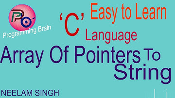 Array Of Pointers To String In C Language By Programming Brain