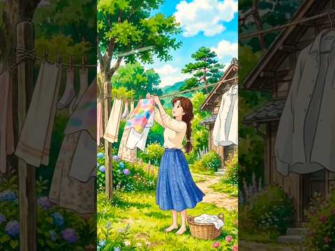Peaceful village life🌸 #animation #animated #shorts
