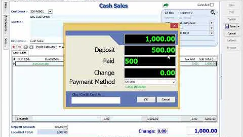 Sales Order Deposit - SQL Accounting