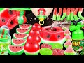 ASMR WATERMELON DESSERTS CANDY PARTY *HOMEMADE JELLO BALLS, EDIBLE BOWL, BOBA JELLO, SOUR GUMMY 먹방