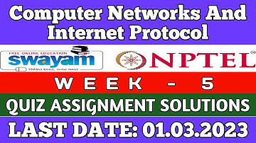 Computer Networks and Internet Protocol | NPTEL | Week 5 |Assignment 5 Solution | JAN 2023