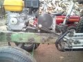 how v-belt clutch works / my little homemade garden tractor part5