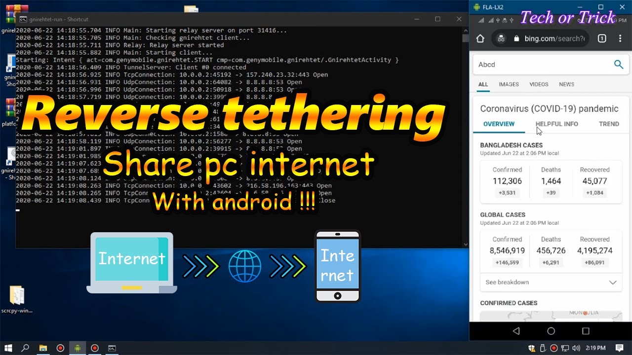 Reverse tethering video tutorialshare pc with android YouTube