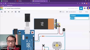 29. Simulasi Tinkercad Arduino - Tombol tekan utk Motor