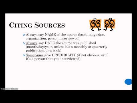 cite sources in a speech