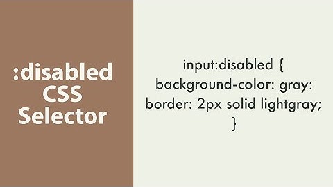 CSS :disabled Pseudo Selector Explained !